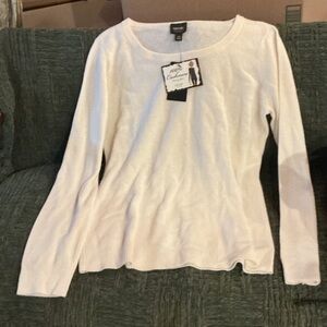 Nicole Cashmere Off White Long Sleeve Sweater
